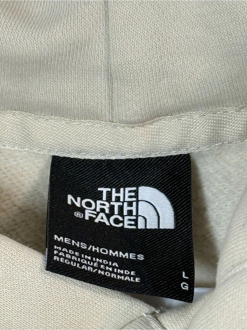 The North Face Men's Cream Logo Hoodie Sweater, Large